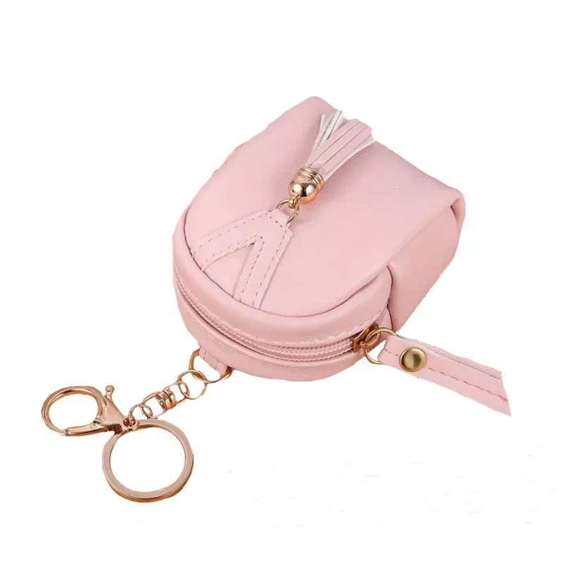 18WP059a_122177.webp Fashion Tassel Pendant Mini Coin Purse Handbag Key Chain Zipper Bag Design Women Wallet - Image 1