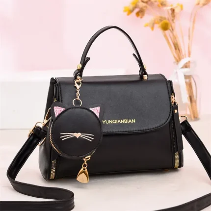 Women Fashion Letter Printed Zipper Shoulder Bag