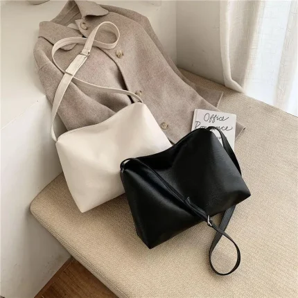 Women Casual Large Capacity Plain PU Hobo Bag